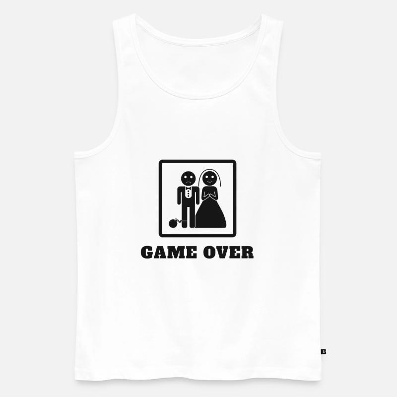 Game Over Hochzeit - Männer Premium Bio Tank Top - Weiß