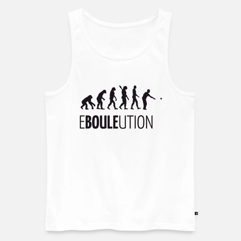 Boule Petanque Bocce EVOLUTION T-Shirt - Men's Premium Organic Tank Top - white