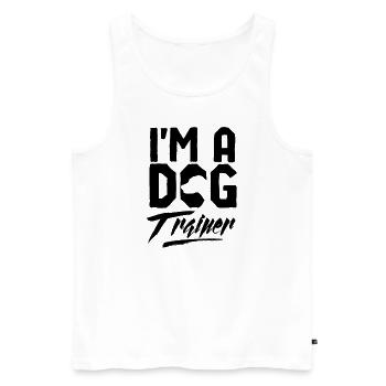 Dog Trainer Dog School - Men's Premium Organic Tank Top - white - Front - AI Model Male 178 light (178cm)
