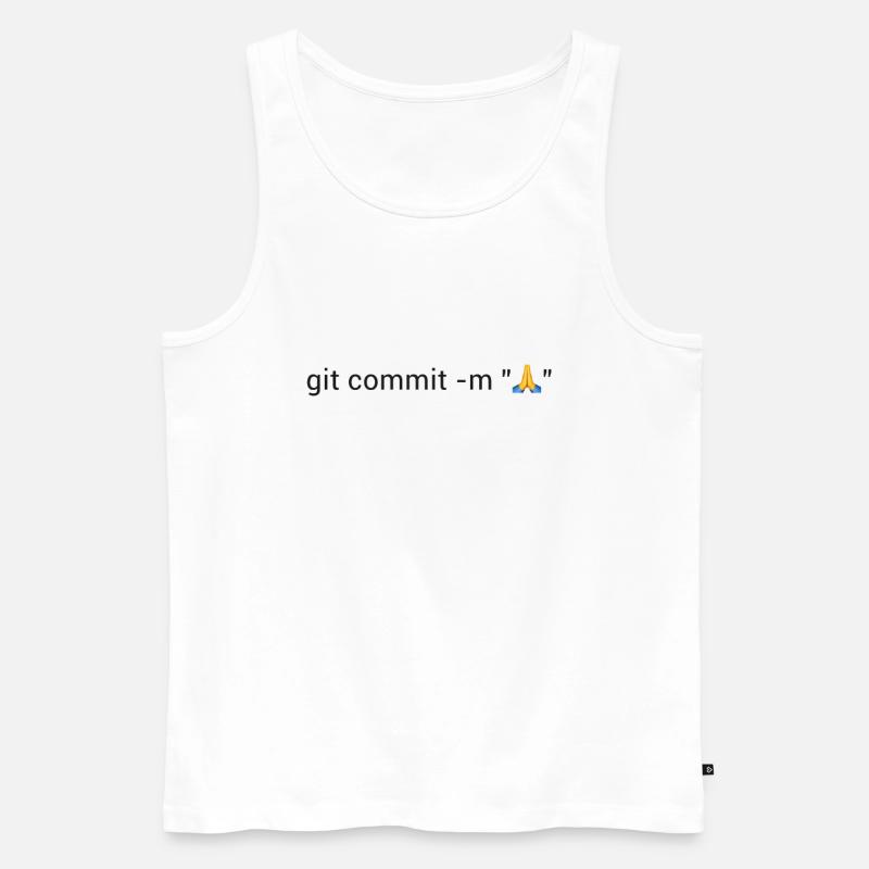 Programmer Git Pray - Men's Premium Organic Tank Top - white