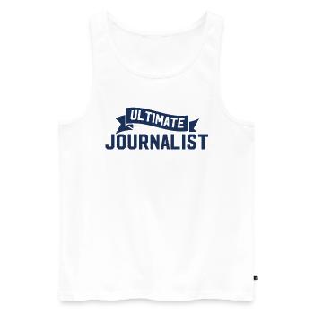 Rédacteur en chef Journaliste Journaliste Réalisateur - Débardeur bio Premium Homme - blanc - Devant - AI Model Male 178 light (178cm)
