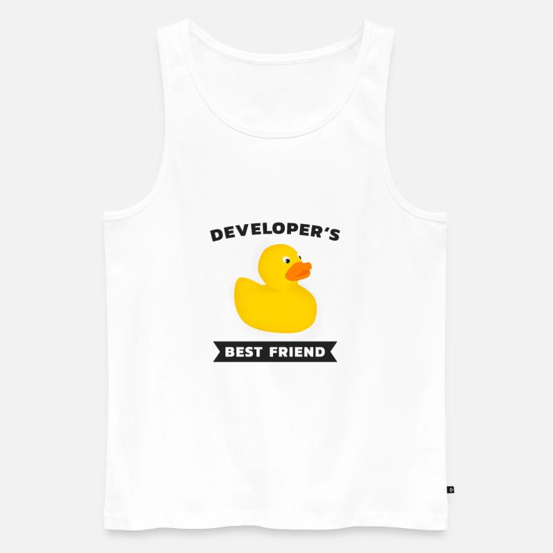 Programmierer Bester Gummiente Duck - Männer Premium Bio Tank Top - Weiß