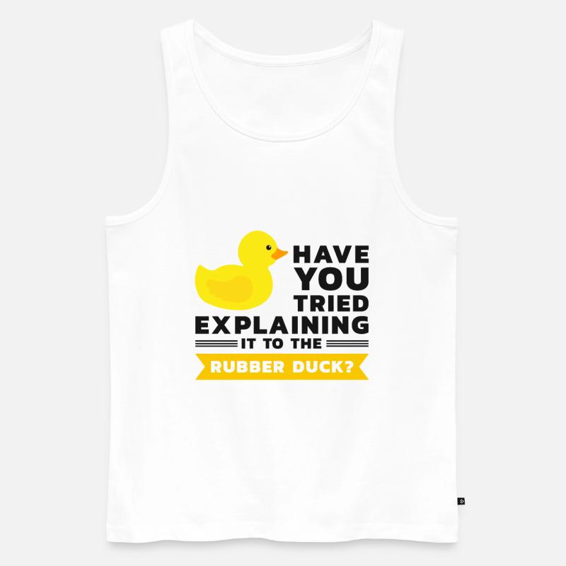 Programmierer Gummiente Debug - Männer Premium Bio Tank Top - Weiß