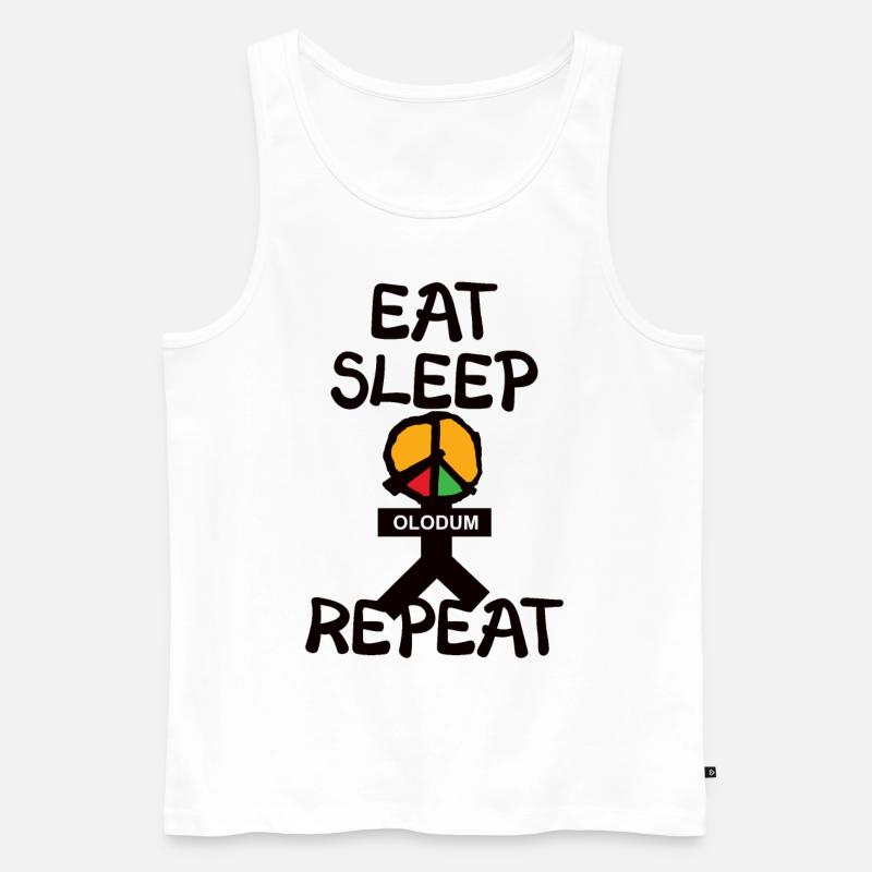 eat sleep olodum repeat - Männer Premium Bio Tank Top - Weiß