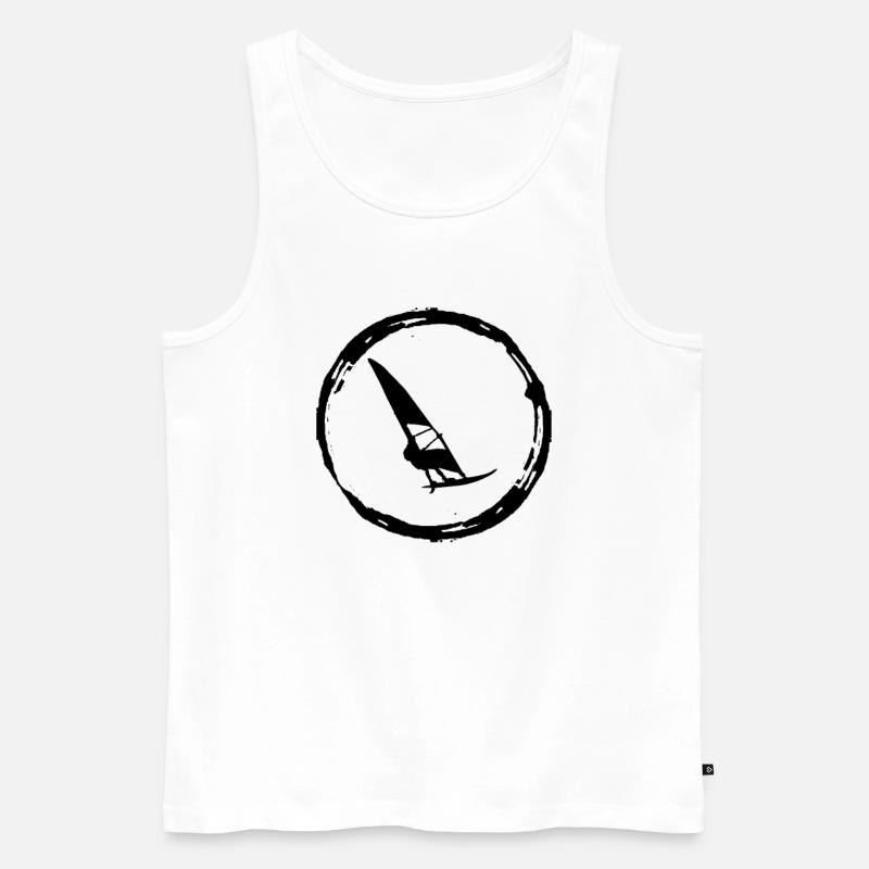 Wind Windsurf Surfboard Windsurfer Windsurfen - Männer Premium Bio Tank Top - Weiß