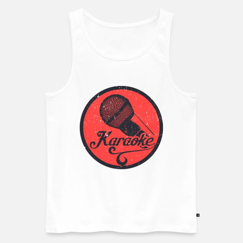 Karaoke - Männer Premium Bio Tank Top - Weiß