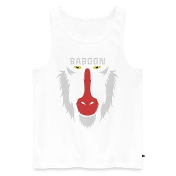 Baboon Monkey Animal Zoo Animal Park Jungle Gift - Men's Premium Organic Tank Top - white - Front - Michal (187cm)