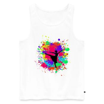 Schöne prima Ballerina in Farbkleckse Geschenk - Männer Premium Bio Tank Top - Weiß - Vorne - Michal (187cm)