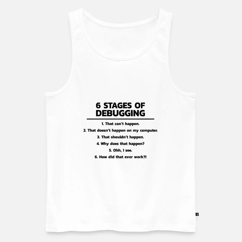 Programmeur Debugging Debug - Débardeur bio Premium Homme - blanc