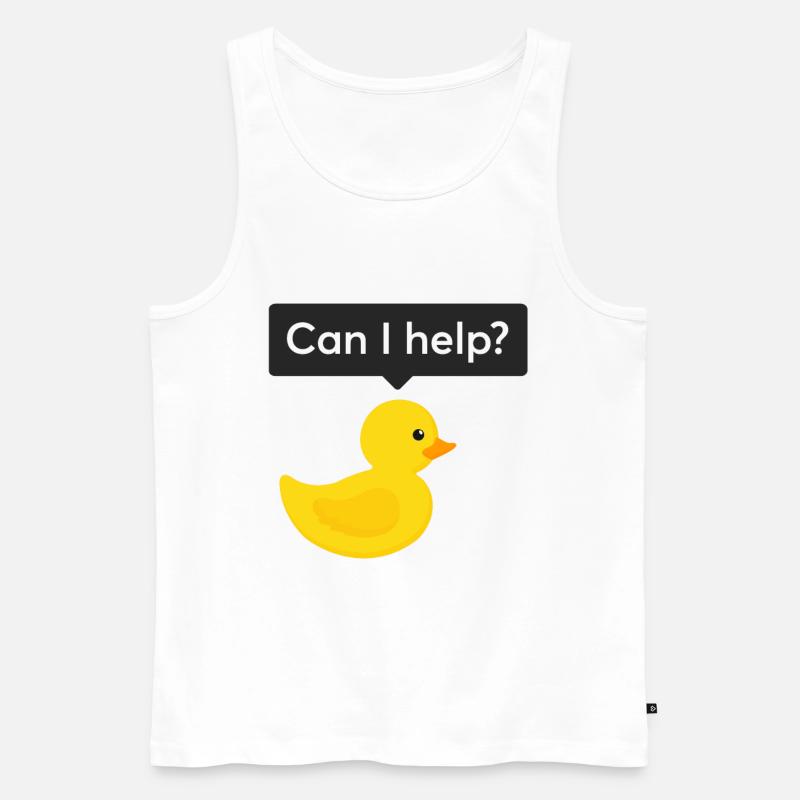 Programmer rubber duck debugging - Men's Premium Organic Tank Top - white