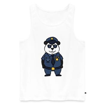 Cadeau de dessin animé panda ours de sécurité police - Débardeur bio Premium Homme - blanc - Devant - AI Model Male 178 light (178cm)