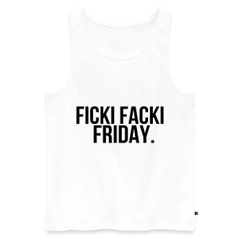Ficki Facki vendredi - Débardeur bio Premium Homme - blanc - Devant - Michal (187cm)