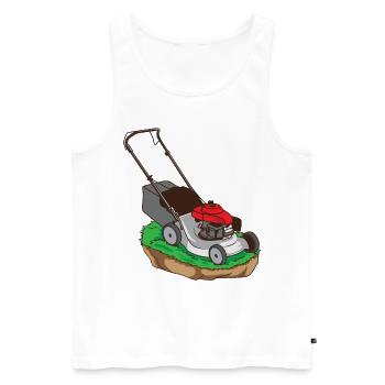 Lawn Mowing Lawn Mower Garden Gardener Lawn Tractor - Men's Premium Organic Tank Top - white - Front - Michal (187cm)