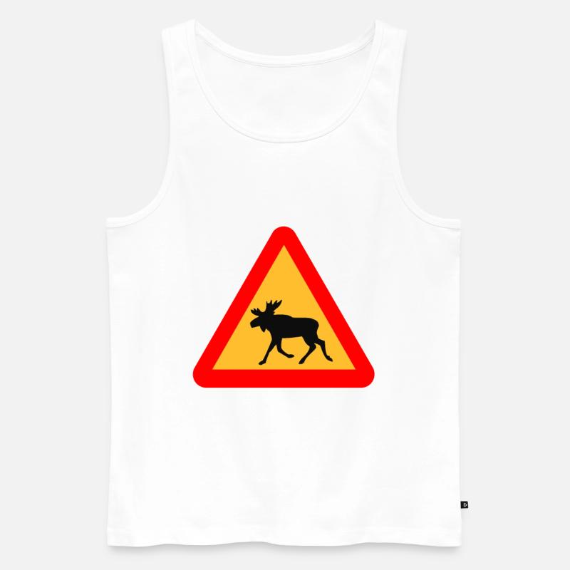 Elch Schild - Skandinavien - Männer Premium Bio Tank Top - Weiß
