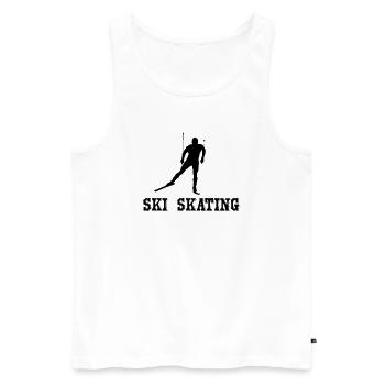Ski Skating - Männer Premium Bio Tank Top - Weiß - Vorne - Michal (187cm)