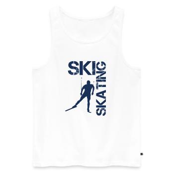 Ski Skating Langlauf Skater Skier Skifahren Sport - Männer Premium Bio Tank Top - Weiß - Vorne - Michal (187cm)