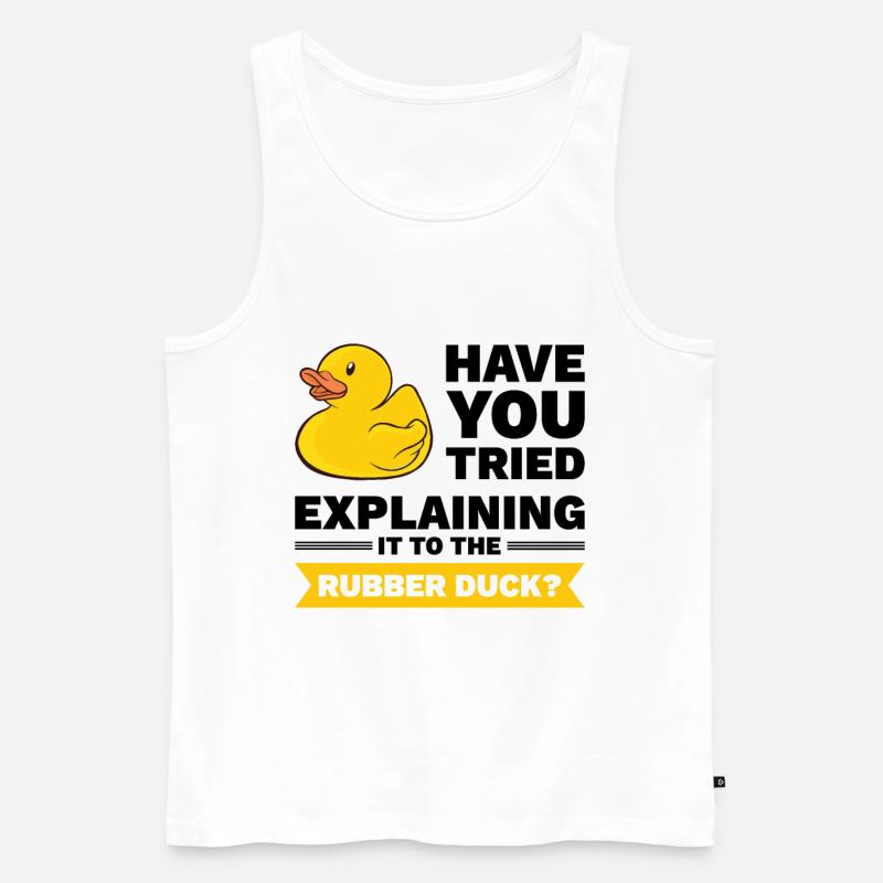 Programmierer Gummiente Debug - Männer Premium Bio Tank Top - Weiß