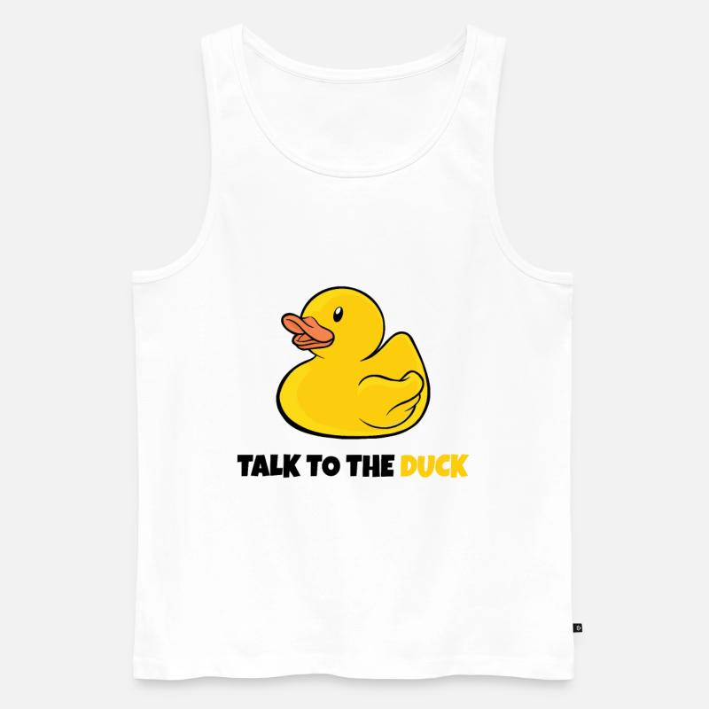 Programmer rubber duck debugging - Men's Premium Organic Tank Top - white
