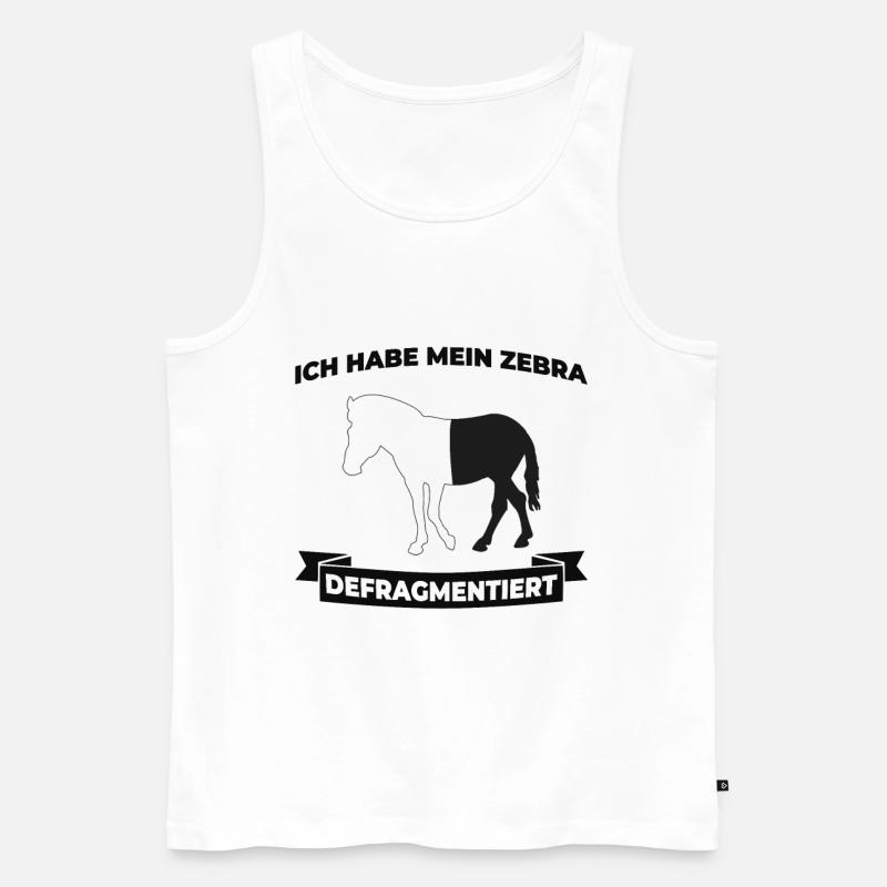 Zebra Defragmentiert - Programmierer - Männer Premium Bio Tank Top - Weiß