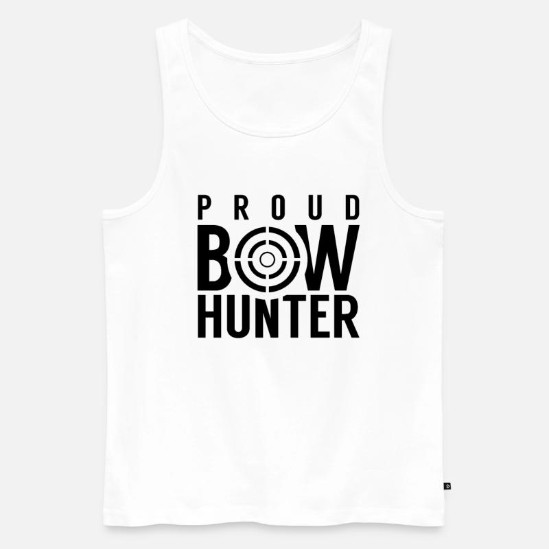 Bogen Bogenjagd Bogenjäger Bogenschießen Pfeil - Männer Premium Bio Tank Top - Weiß