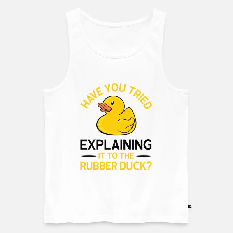 Programmierer Gummiente Debug - Männer Premium Bio Tank Top - Weiß