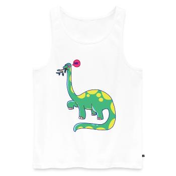 Dinosaurier hat schlechte Laune - Männer Premium Bio Tank Top - Weiß - Vorne - AI Model Male 178 light (178cm)