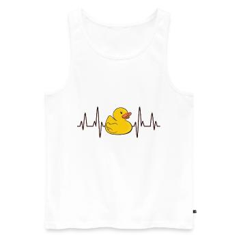 Bathing Duck Rubber Duck Squeaky Duck Heartbeat - Men's Premium Organic Tank Top - white - Front - AI Model Male 178 light (178cm)