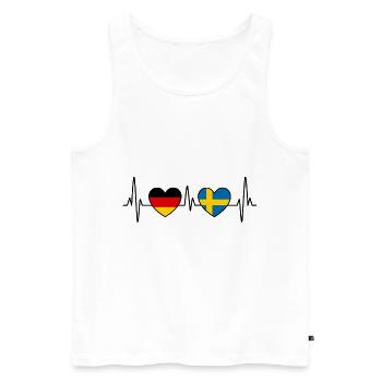 Suède Allemagne Herzschlag - Débardeur bio Premium Homme - blanc - Devant - Michal (187cm)