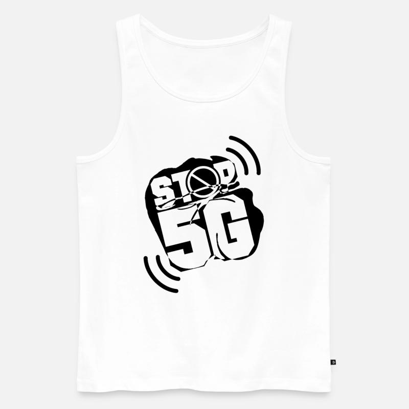 Stop 5G - Männer Premium Bio Tank Top - Weiß