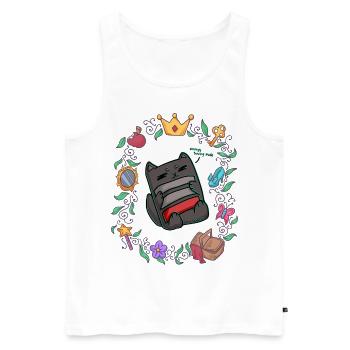 lazy cat chill out fairy tale - Men's Premium Organic Tank Top - white - Front - Michal (187cm)
