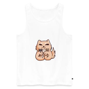 Cat mom baby child gift - Men's Premium Organic Tank Top - white - Front - Michal (187cm)