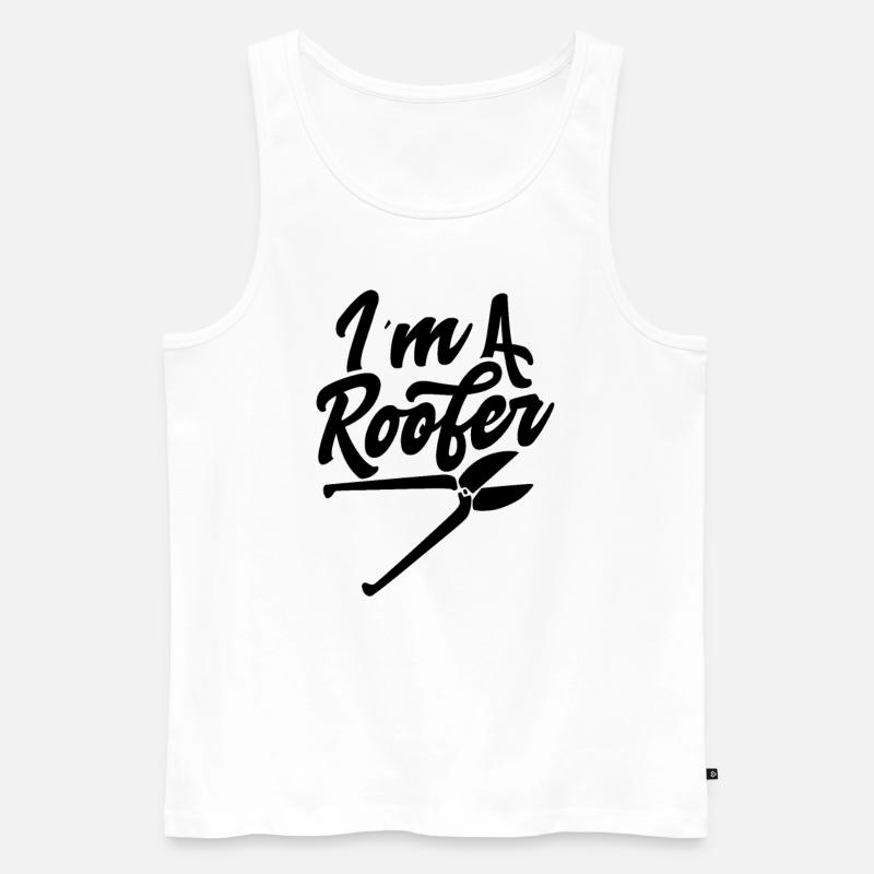 Ich bin Dachdecker - Männer Premium Bio Tank Top - Weiß