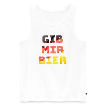 Cadeau de vacances drapeau Allemagne bière - Débardeur bio Premium Homme - blanc - Devant - Michal (187cm)