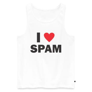 Spam mail email cadeau d'anniversaire - Débardeur bio Premium Homme - blanc - Devant - AI Model Male 178 light (178cm)