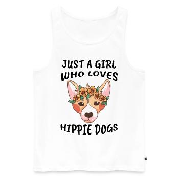 chien hippie fille - Débardeur bio Premium Homme - blanc - Devant - Michal (187cm)