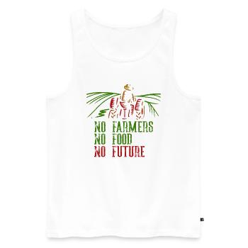 Pas d'agriculteurs Pas de nourriture Pas de futur agriculteur - Débardeur bio Premium Homme - blanc - Devant - AI Model Male 178 light (178cm)