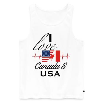 Ich liebe Kanada USA Amerika Geschenk - Männer Premium Bio Tank Top - Weiß - Vorne - Michal (187cm)