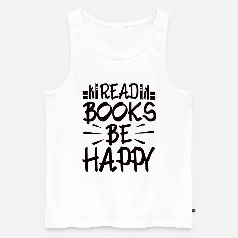 Bücher - Männer Premium Bio Tank Top - Weiß
