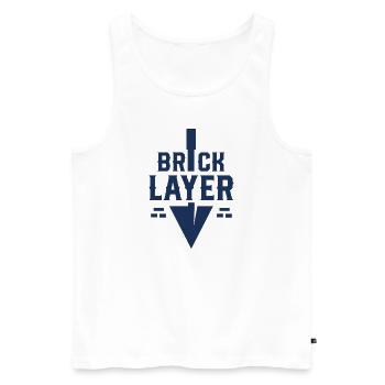 Maurerei Maurer Maurern Team Mauer Bauen - Männer Premium Bio Tank Top - Weiß - Vorne - Michal (187cm)