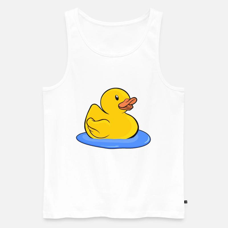 Badeente Gummiente - Männer Premium Bio Tank Top - Weiß