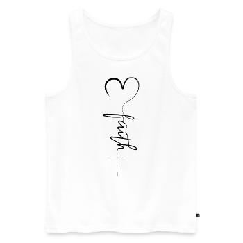 Christ Faith cross heart religion - Men's Premium Organic Tank Top - white - Front - Michal (187cm)