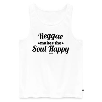 Musique reggae Rasta Jamaïque marijuana - Débardeur bio Premium Homme - blanc - Devant - Michal (187cm)