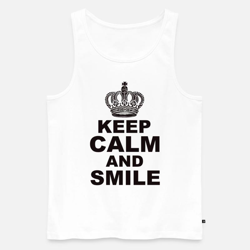 Keep calm and Smile - Männer Premium Bio Tank Top - Weiß