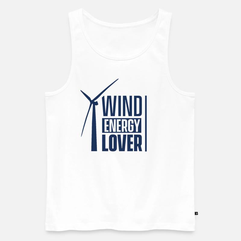 Windrad Windkraft Windenergie Windkraftanlage Wind - Männer Premium Bio Tank Top - Weiß