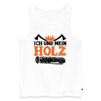 Ich und mein Holz - Männer Premium Bio Tank Top - Weiß - Vorne - Michal (187cm)
