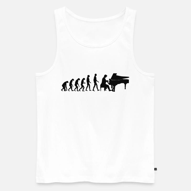 Pianist evolution - Männer Premium Bio Tank Top - Weiß