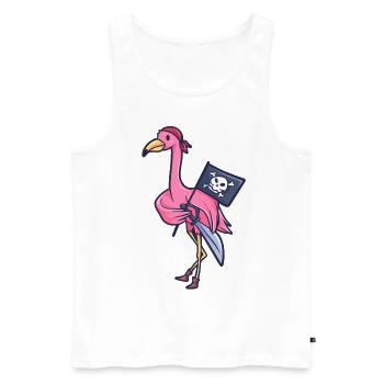 Flamingo drapeau de pirates cadeau de capitaine - Débardeur bio Premium Homme - blanc - Devant - Michal (187cm)