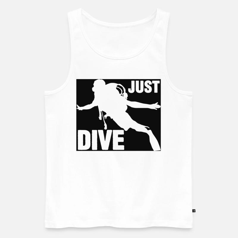 Just Dive Diver - Männer Premium Bio Tank Top - Weiß