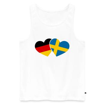 Sweden and Germany heart - travel vacation - Men's Premium Organic Tank Top - white - Front - Michal (187cm)
