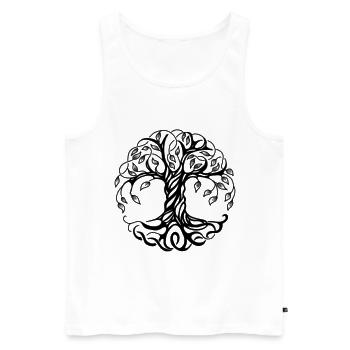 Arbre de vie nordique aux racines nouées - Débardeur bio Premium Homme - blanc - Devant - AI Model Male 178 light (178cm)